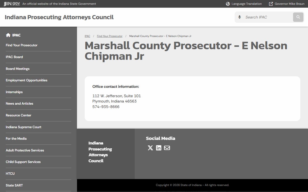 Marshall County arrest records prosecutor IPAC charge source