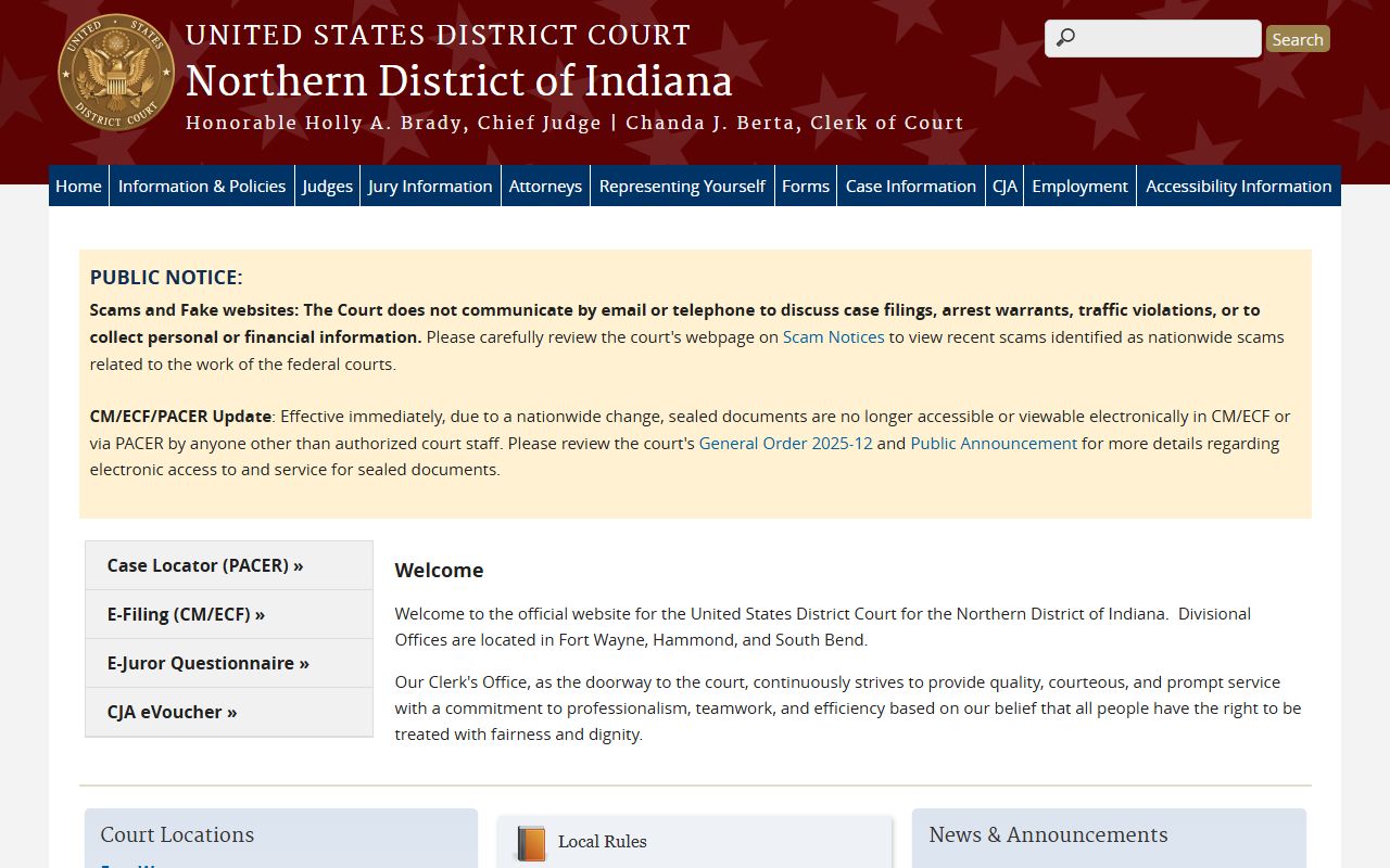 Marshall County Circuit Court records and Northern District of Indiana source
