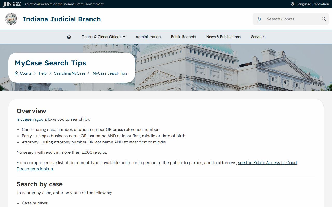 Marshall County court records MyCase search tips source