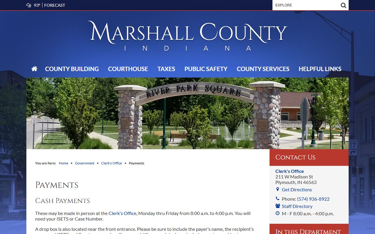 Marshall County traffic court records payment channels
